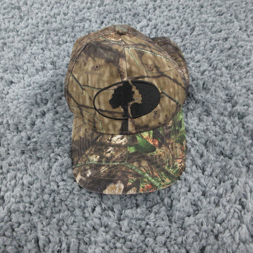 Mossy Oak Hat Cap Mens Green Brown Camo Snap Back